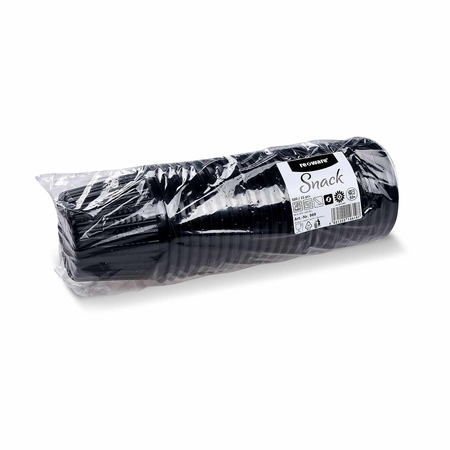 Snack-Becher PP schwarz Ø 115 x 86 mm 520 ml, Packung mit 25 Stück