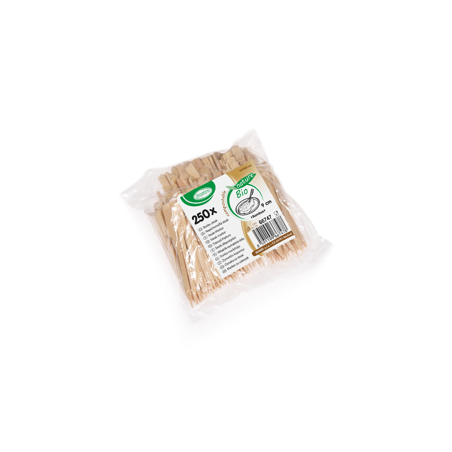 Steak-Marker aus Bambus FSC 100% «RARE», 9 cm, Packung mit 250 Stück