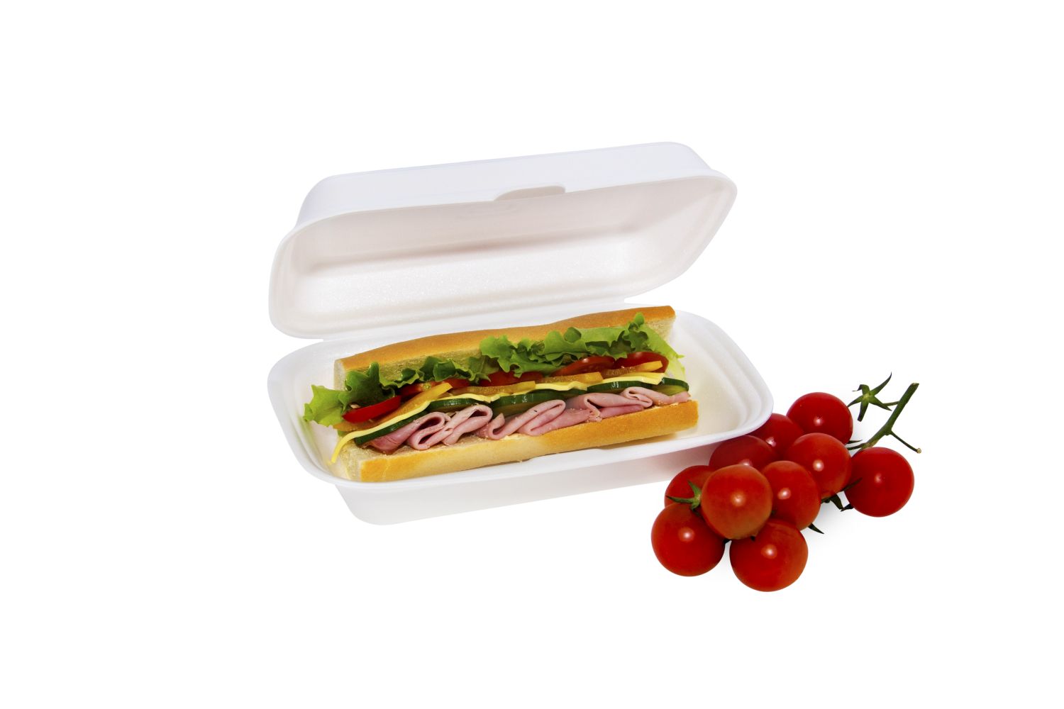 Lunch-Box XPS weiss 185 x 133 x 75 mm 580 ml, Packung mit 125 Stück