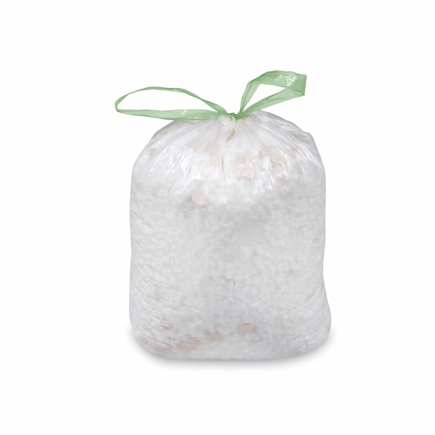 Mülleimerbeutel HDPE mit Zugband weiss, 63 x 73 cm, 60 l, Packung mit 10 Stück