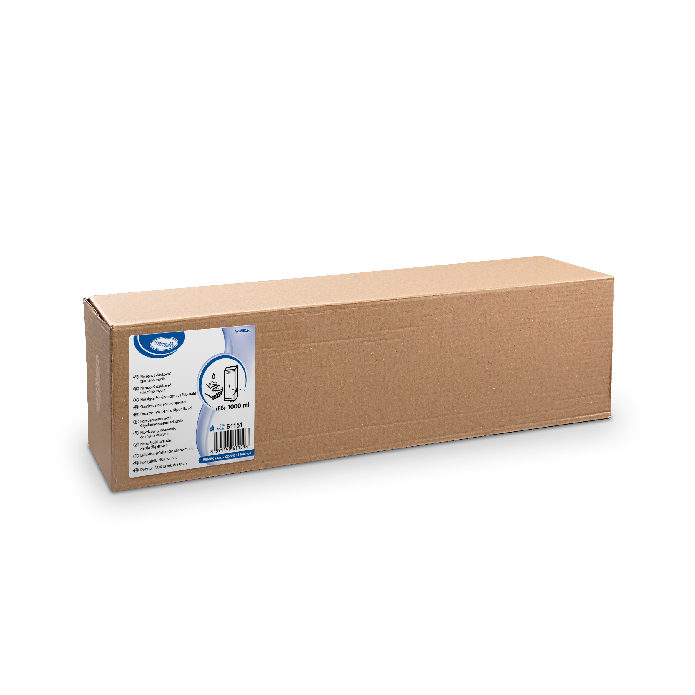 Spender für Flüssigseife aus Metall, 1000 ml, Packung mit 1 Stück