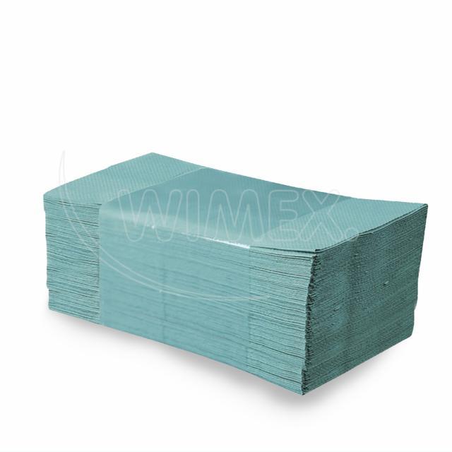 Papier-Falthandtuch aus Recyclingpapier 25 x 23 cm grün, Packung mit 5000 Stück