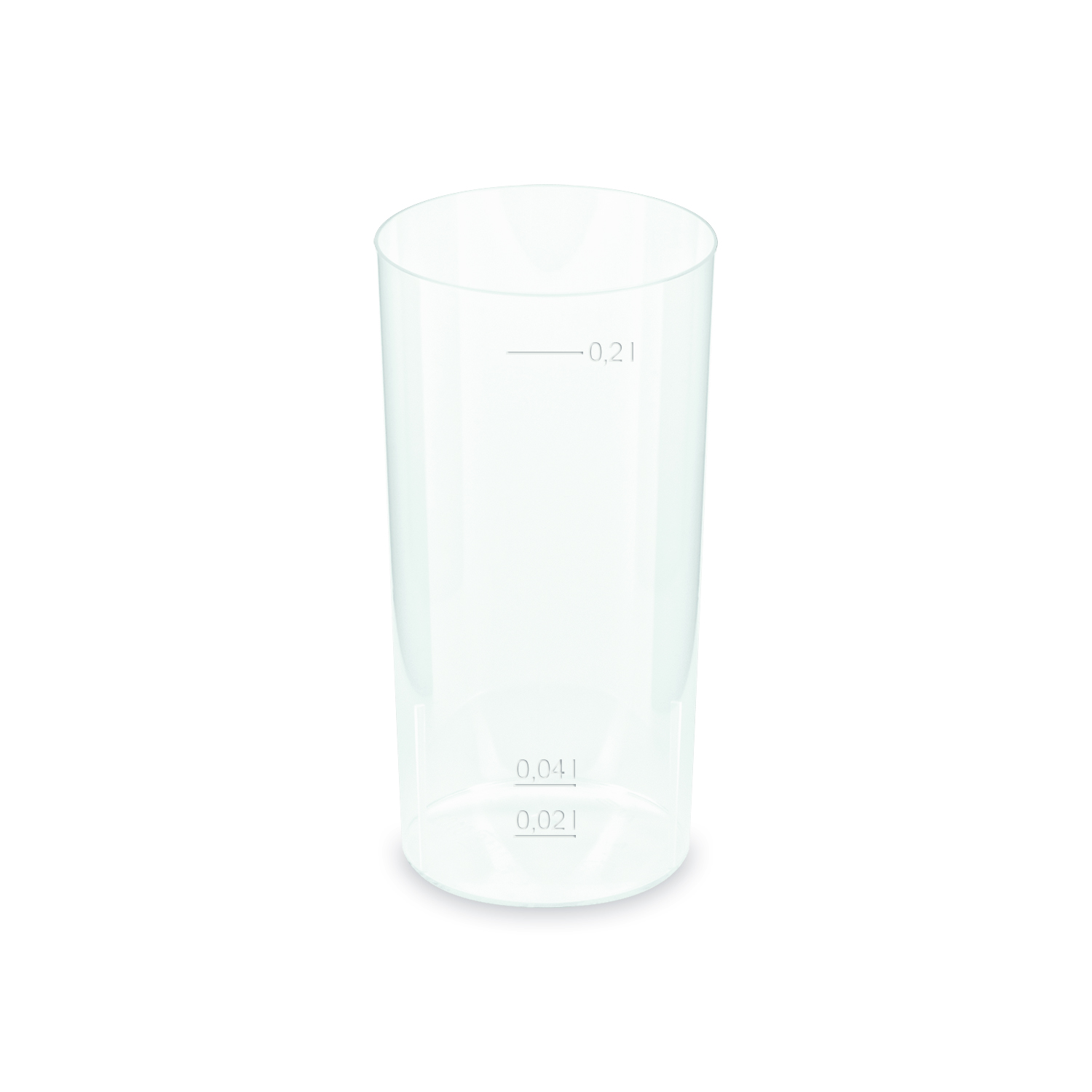 Pfandbecher aus PP klar Longdrink Ø 56 mm, Packung mit 10 Stück