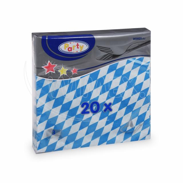 Serviette PAP FSC Mix blaues Motiv 33 x 33 cm, Packung mit 20 Stück