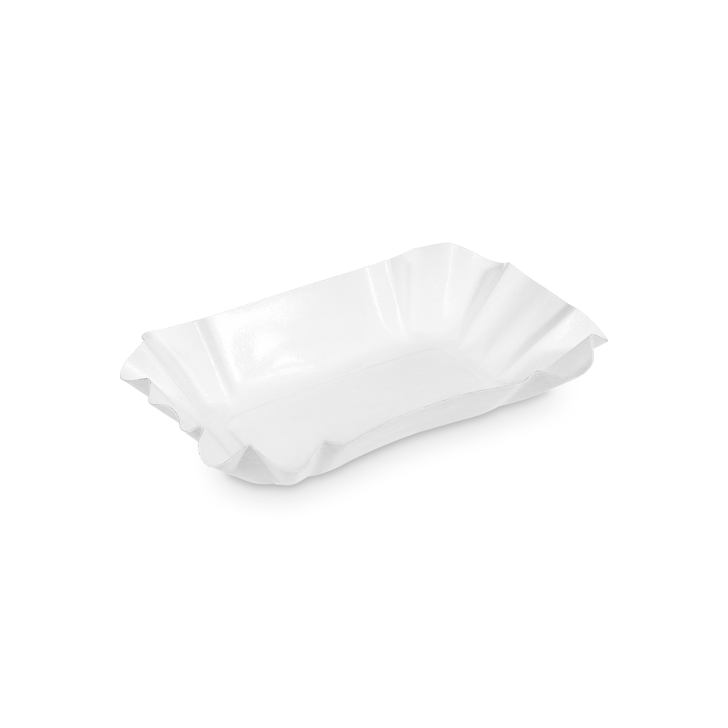 Pappschale FSC Mix eckig weiss 14 x 9 x 3 cm, Packung mit 250 Stück