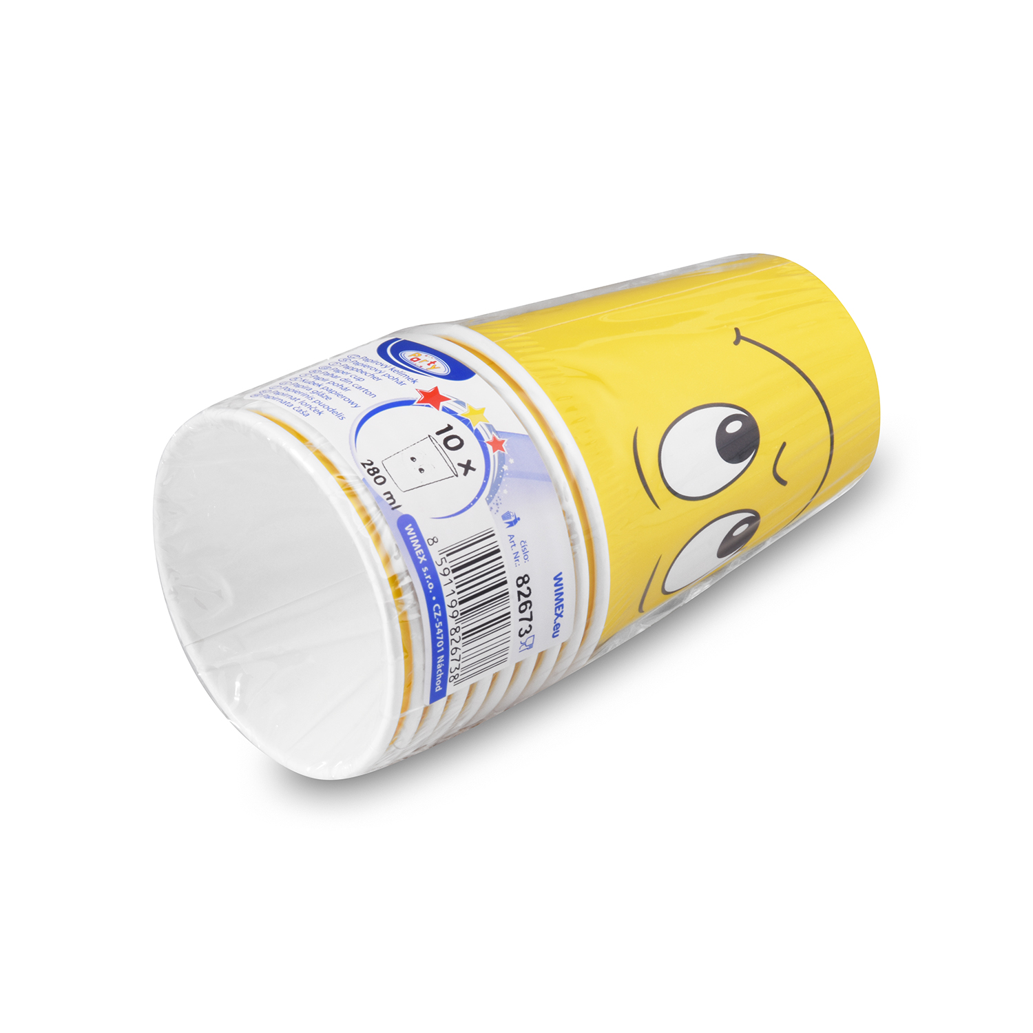 Pappbecher FSC Mix/PE 280 ml Ø 80 mm Smile Karo, Packung mit 10 Stück