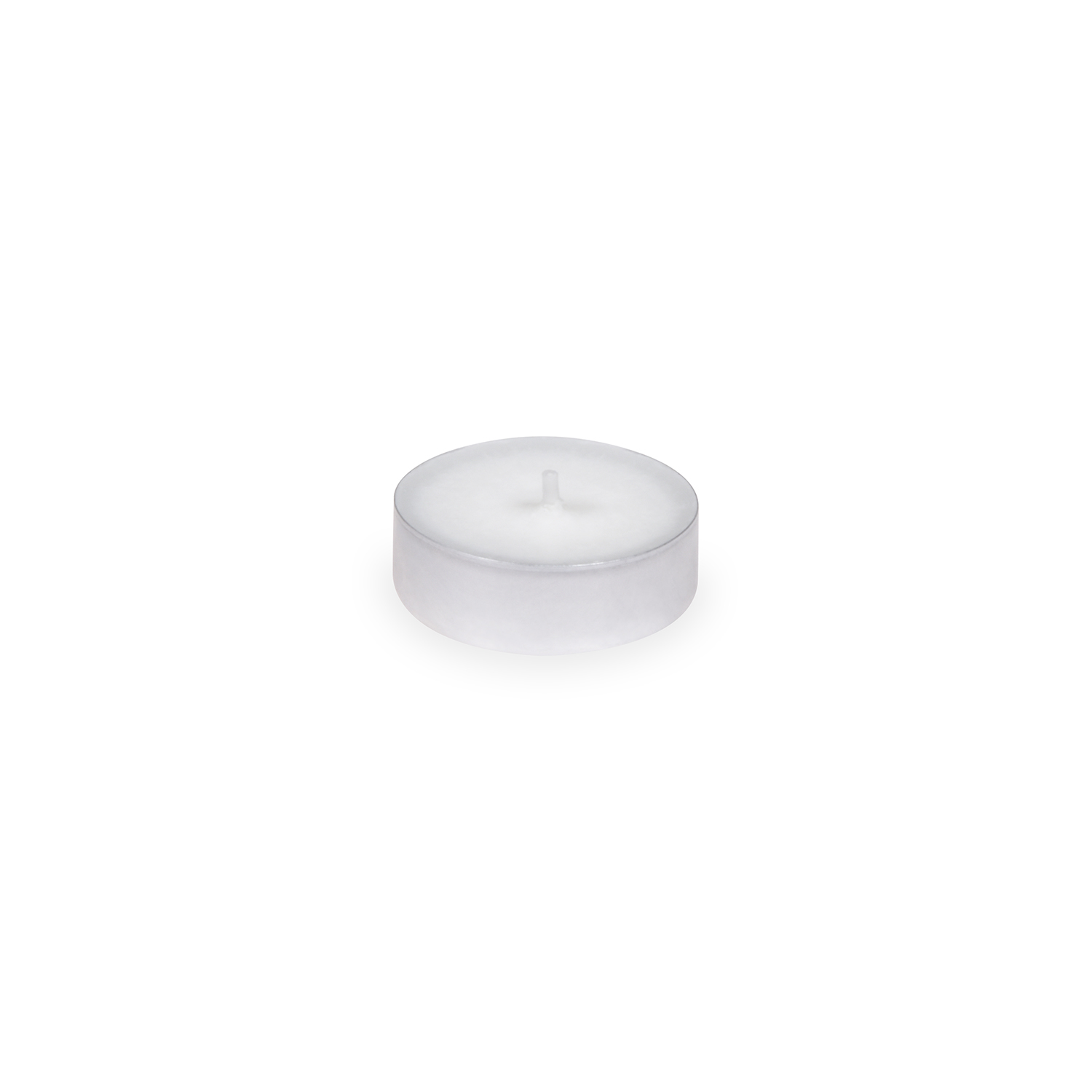 Teelicht Wachs Ø 39 x 15 mm weiss, ca. 4 Std., Packung mit 100 Stück