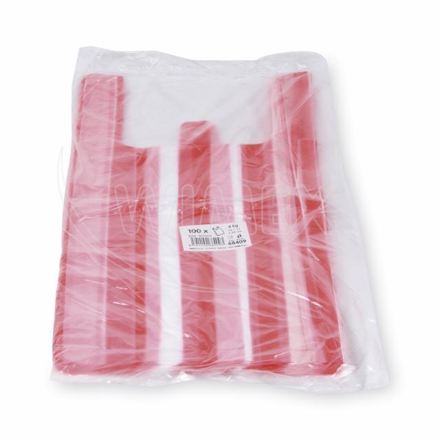 Hemdchen-Tragetasche aus HDPE, gestreift, 24+11 x 44 cm, Packung à 100 Stück