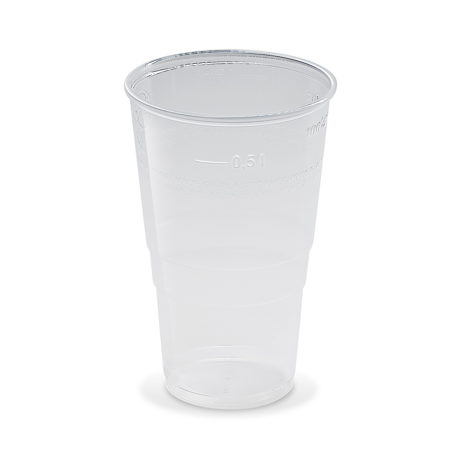 Trinkbecher PP klar Ø 95 mm 0,5 l, Packung mit 10 Stück