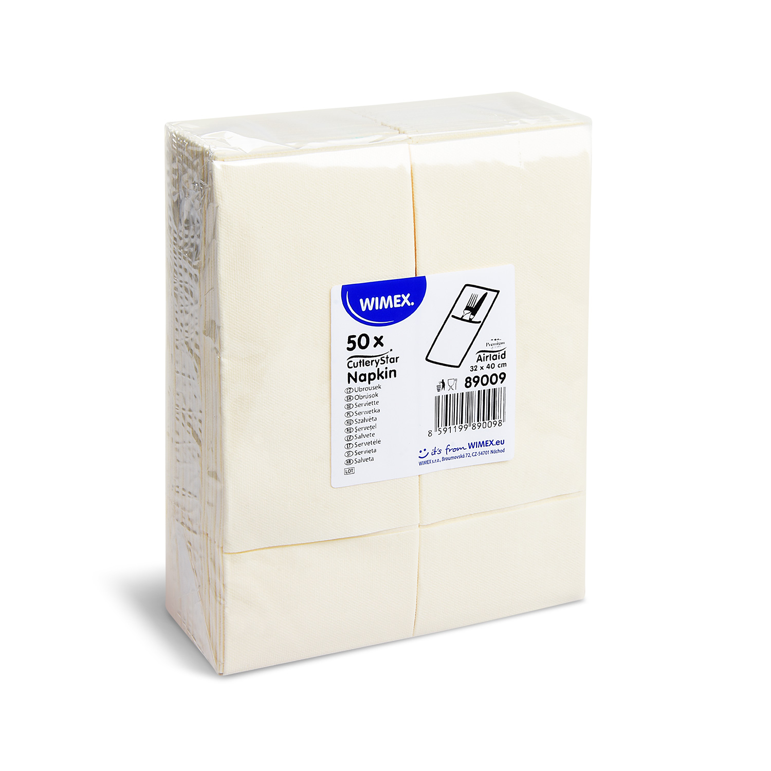 Besteckserviette PAP-Airlaid FSC Mix 40 x 32 cm champagner, Packung mit 50 Stück
