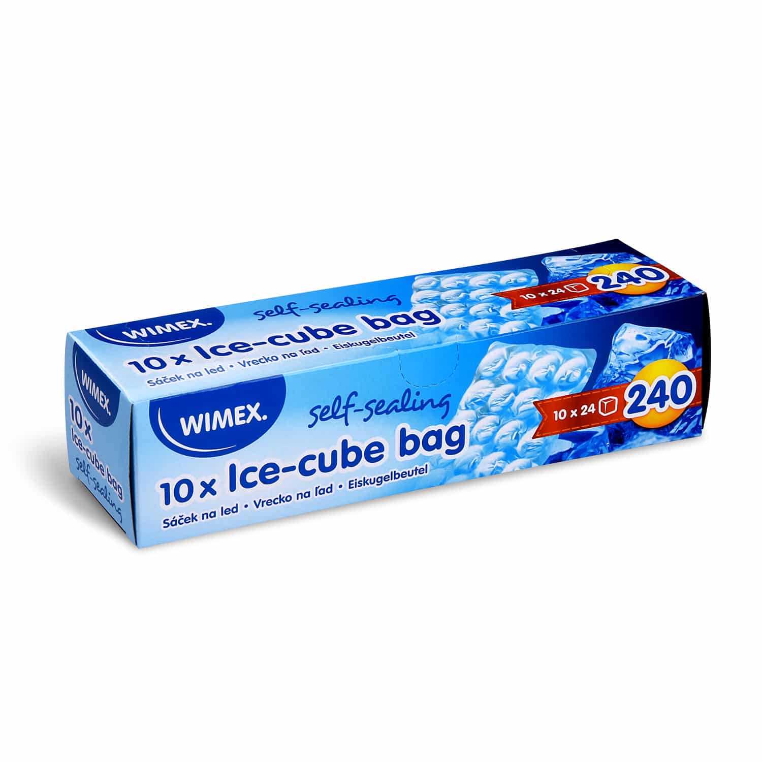 Eiskugelbeutel aus LDPE blau mit Selbstverschluss, 19 x 31 cm, Packung mit 10 Stück