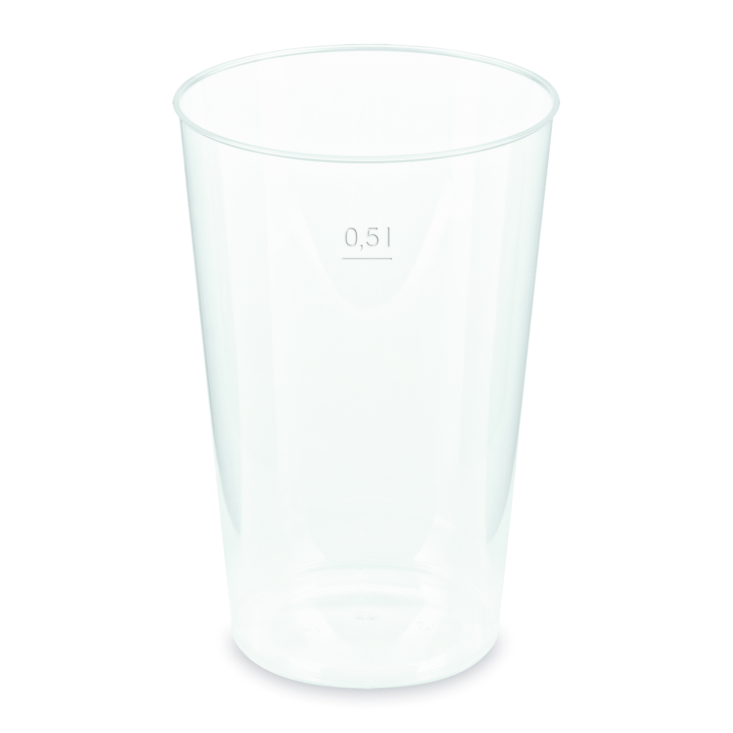 Pfandbecher aus PP klar 0,5 l Ø 91 mm, Packung mit 30 Stück