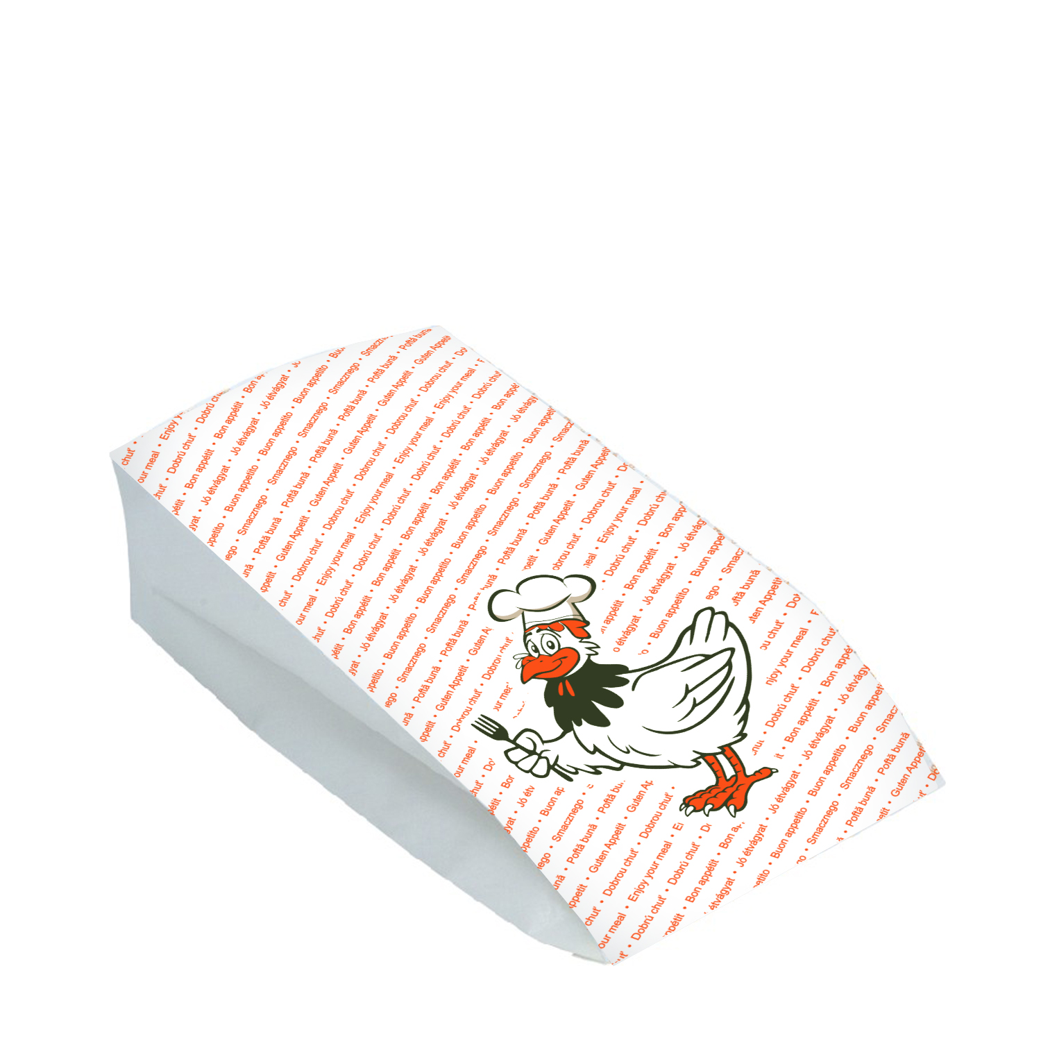 Papierbeutel (PAP/PE) 2-lagig fettdicht für Hähnchen 15+8 x 30 cm `Maxi` Papierbeutel (PAP/PE) 2-lagig fettdicht für Hähnchen 15+8 x 30 cm `Maxi`
