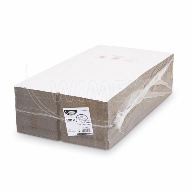 Pizzakarton aus PAP / Mikrowellpappe weiss 32 x 32 x 3 cm, Packung mit 100 Stück
