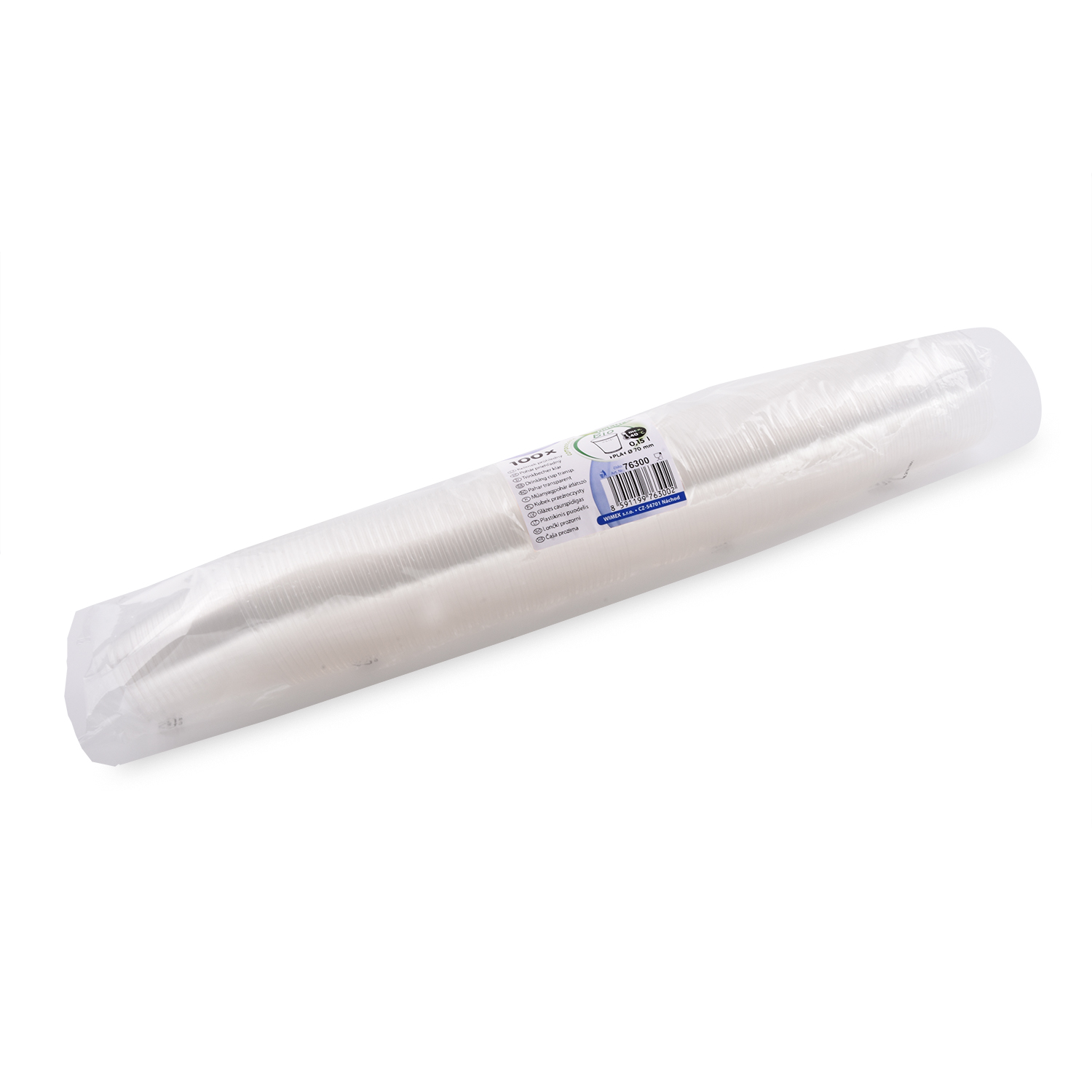 Trinkbecher PLA klar Ø 70 mm 150 ml, Packung mit 100 Stück