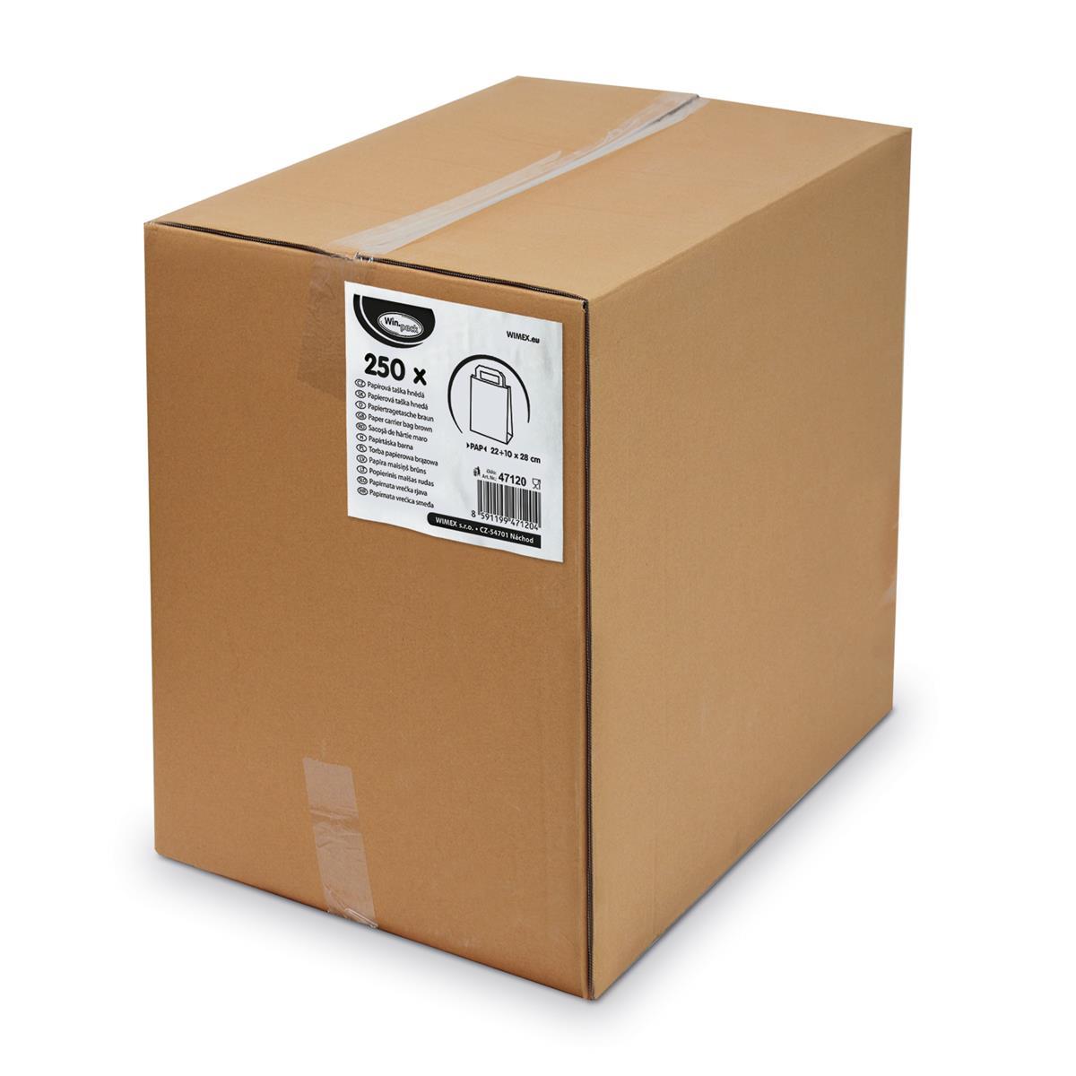 Papiertragetasche braun 22+10 x 28 cm Papiertragetasche braun 22+10 x 28 cm