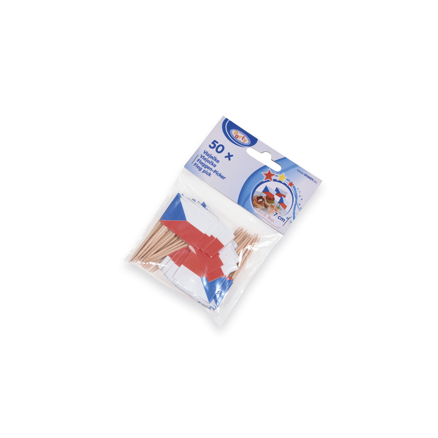 Flaggen-Picker aus Holz FSC 100% / PAP, 7 cm, Packung mit 50 Stück