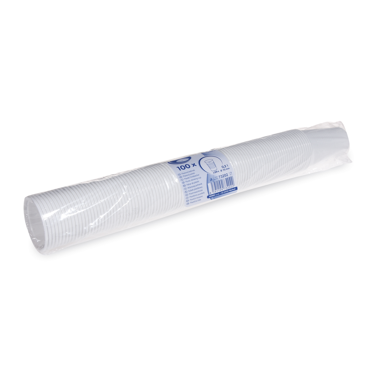 Trinkbecher PP weiss Ø 70 mm 0,2 l, Packung mit 100 Stück