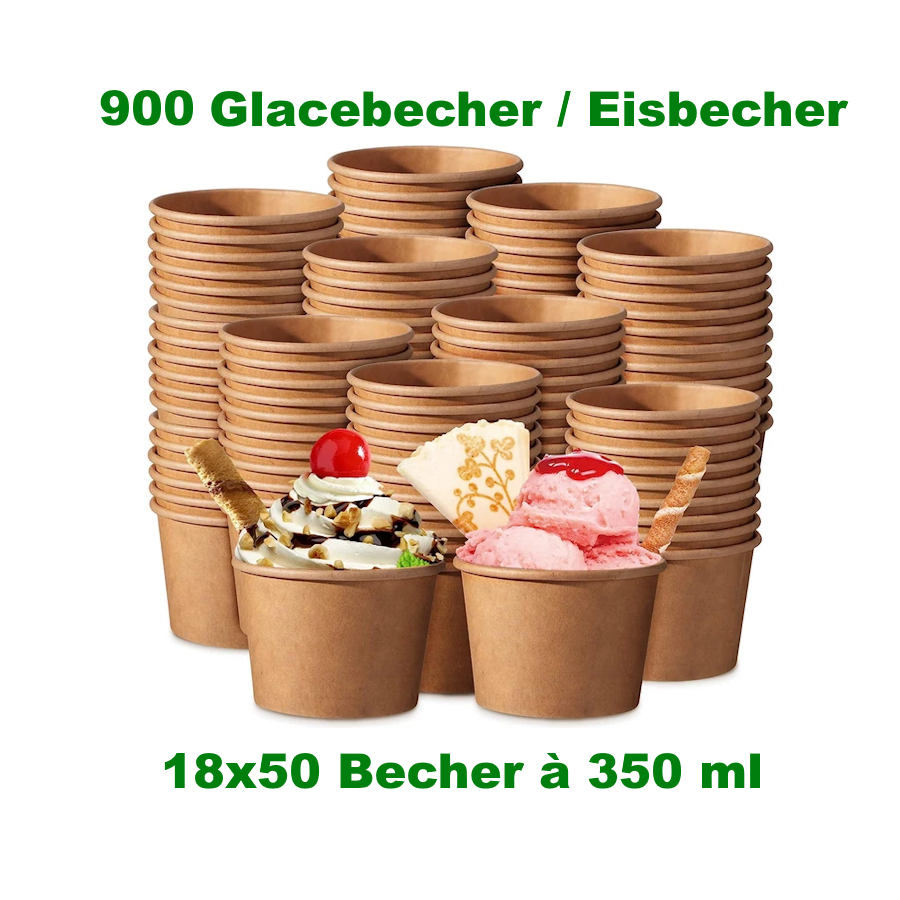 Papierbecher FSC Mix/PE kraft Ø 115 x 63 mm 350 ml, Karton mit 900 Stück