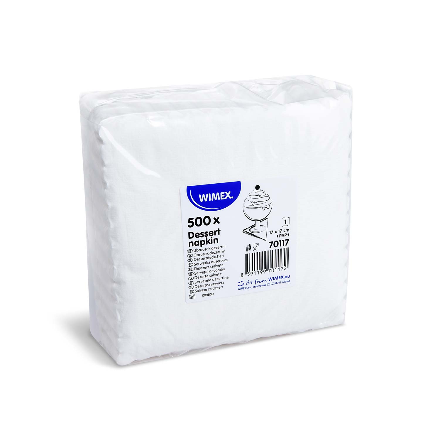 Dessertdeckchen Papier FSC Mix weiss 17 x 17 cm, 500 Stück Packung
