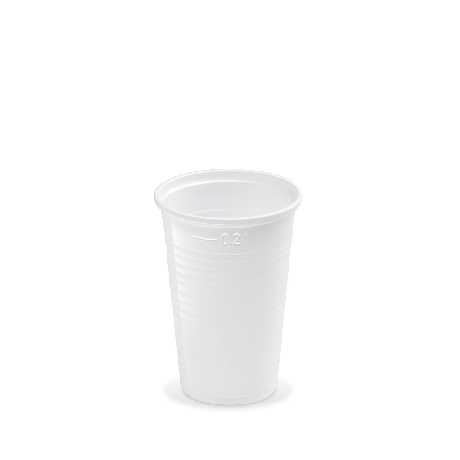 Trinkbecher PP weiss Ø 70 mm 0,2 l, Packung mit 100 Stück