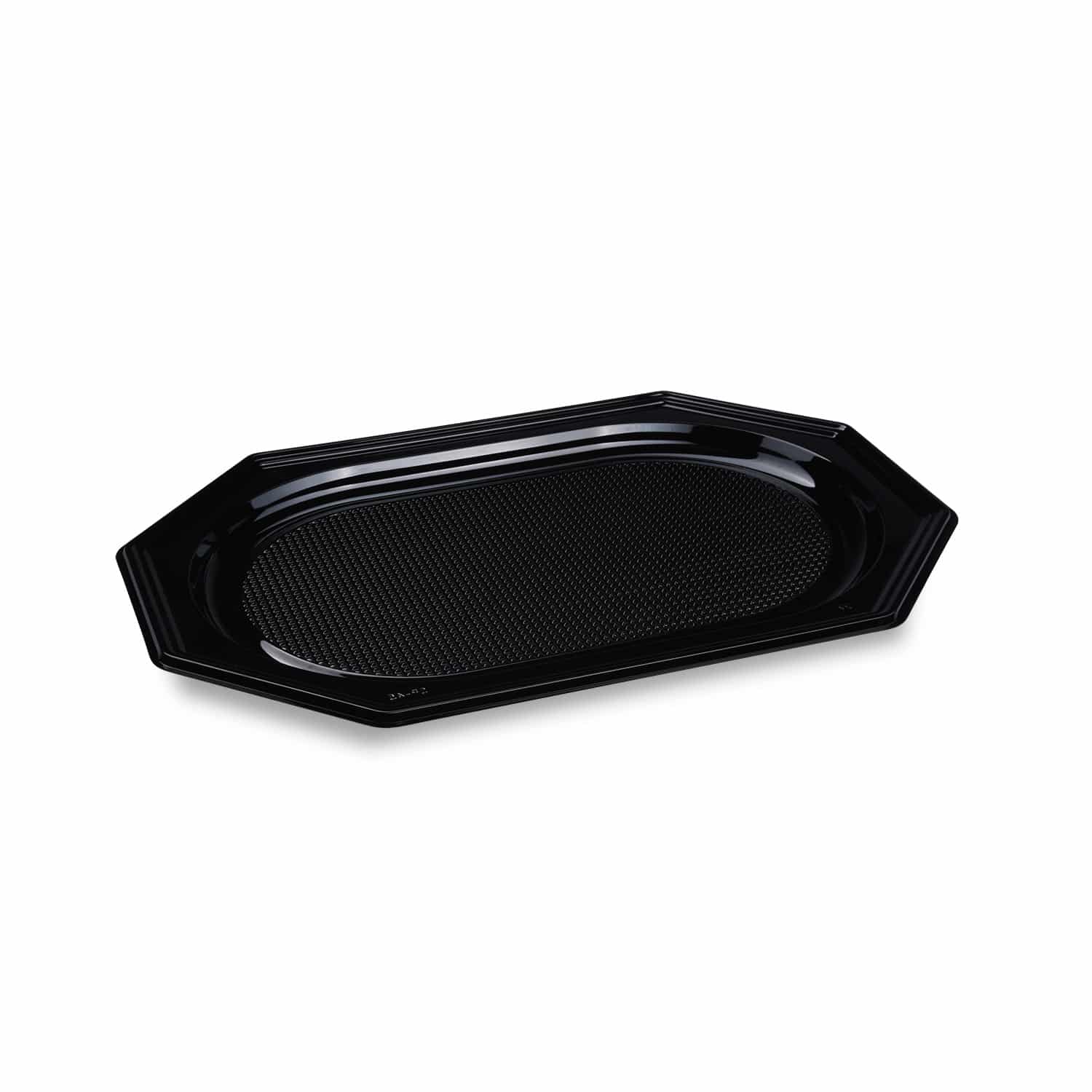 Catering-Platte rPET oval schwarz 45 x 30,2 cm, Packung mit 10 Stück