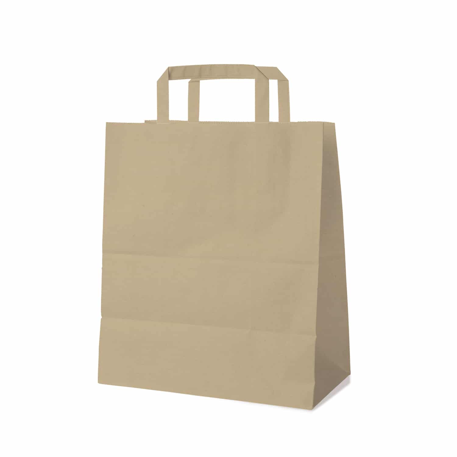 Papiertragetasche braun 26+14 x 32 cm, Packung mit 50 Stück