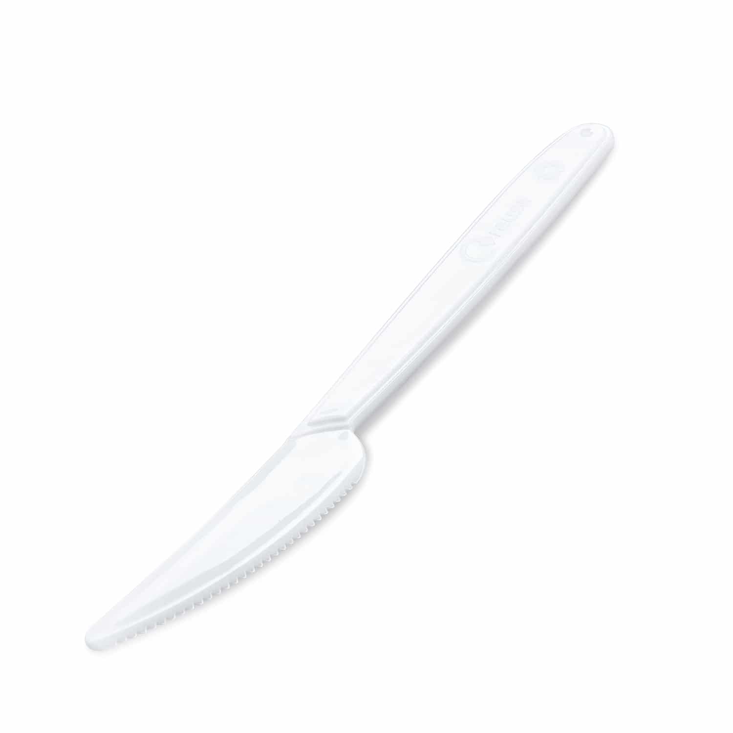 Wiederverwendbares Messer aus PP, 18,5 cm, weiss, Packung mit 50 Stück