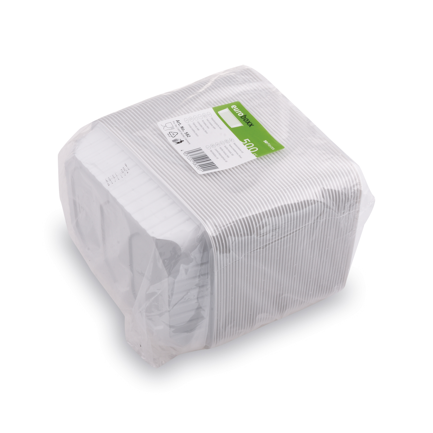 Rechteckschale PP weiss, 186 x 133 x 36 mm, 500 ml, Packung mit 50 Stück