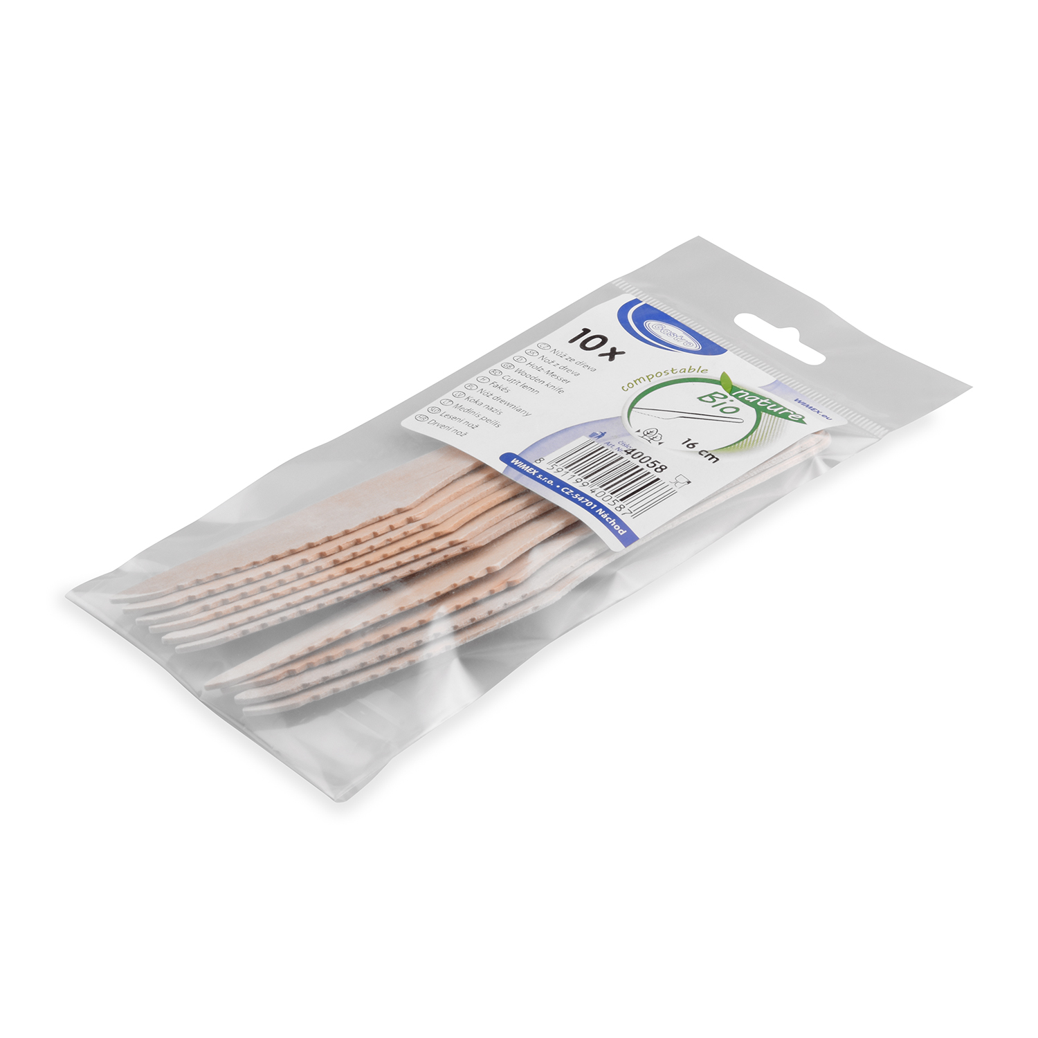 Holzmesser FSC 100% 16,5 cm natur, Packung à 10 Stück