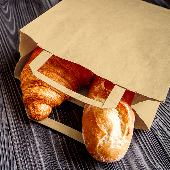 Papiertragetasche aus Papier braun 26+17 x 25 cm, Packung mit 250 Stück