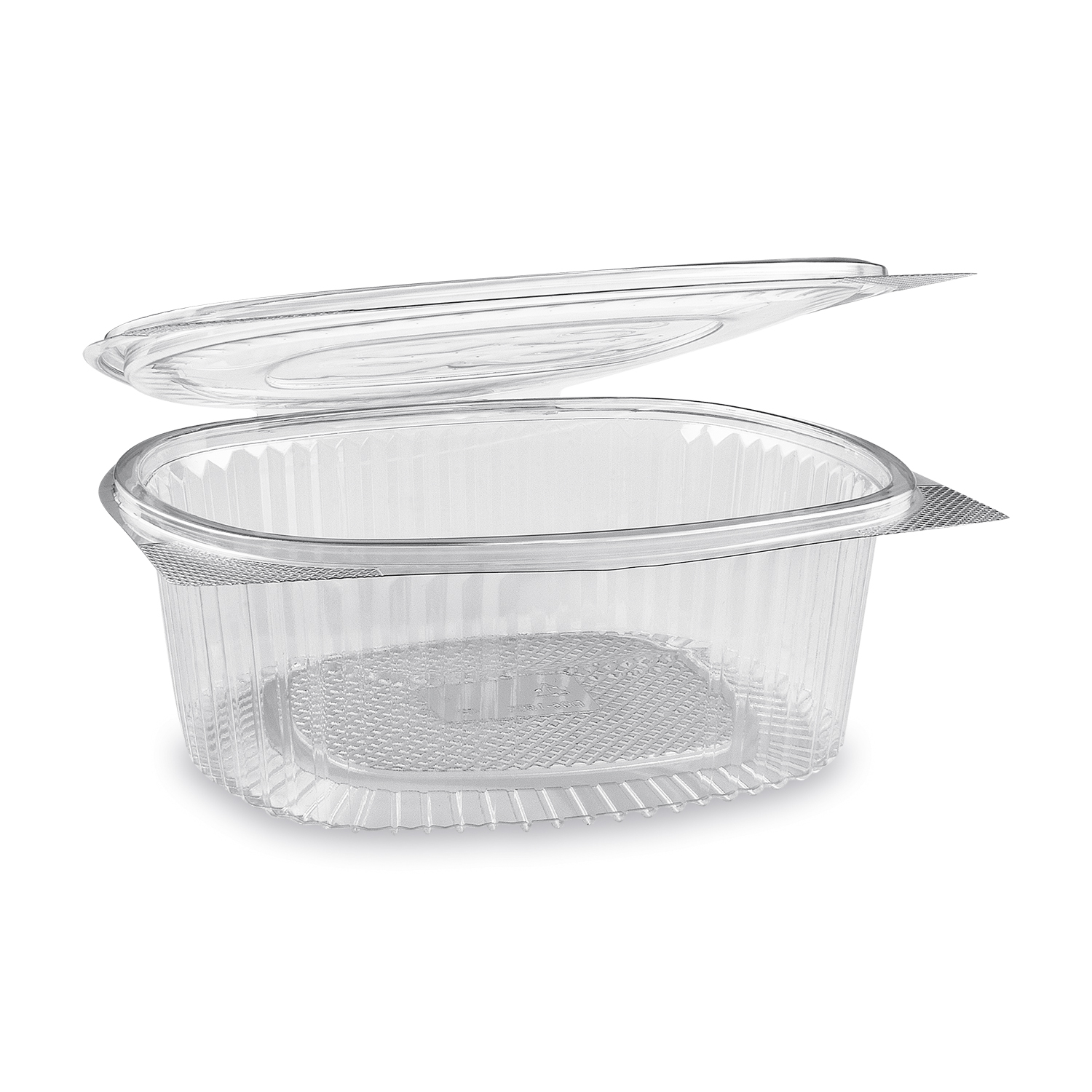 Feinkostbecher (rPET) mit Deckel oval klar 1500ml Feinkostbecher (rPET) mit Deckel oval klar 1500ml