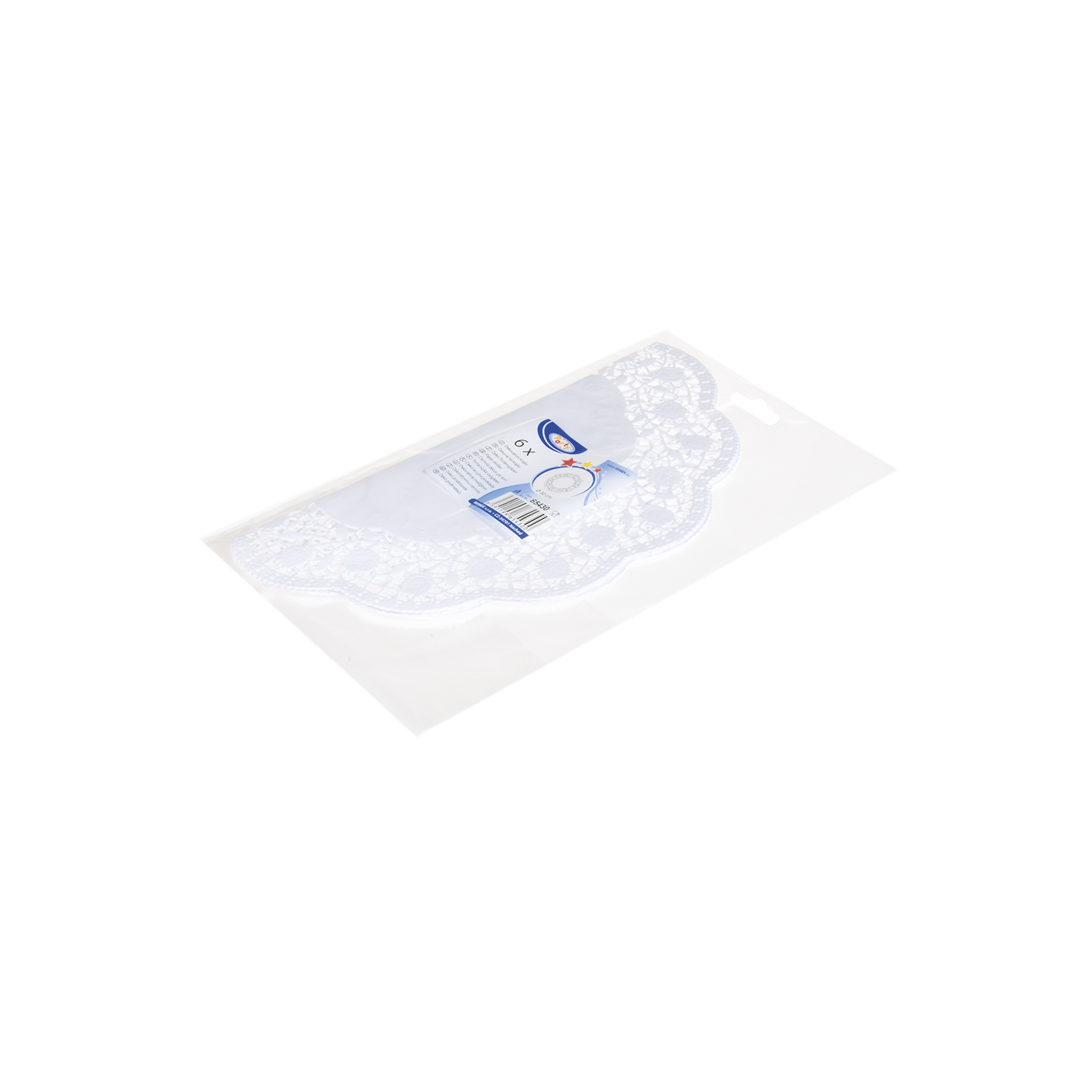 Deko-Tortenspitze Papier rund weiss Ø 30 cm, Packung mit 6 Stück