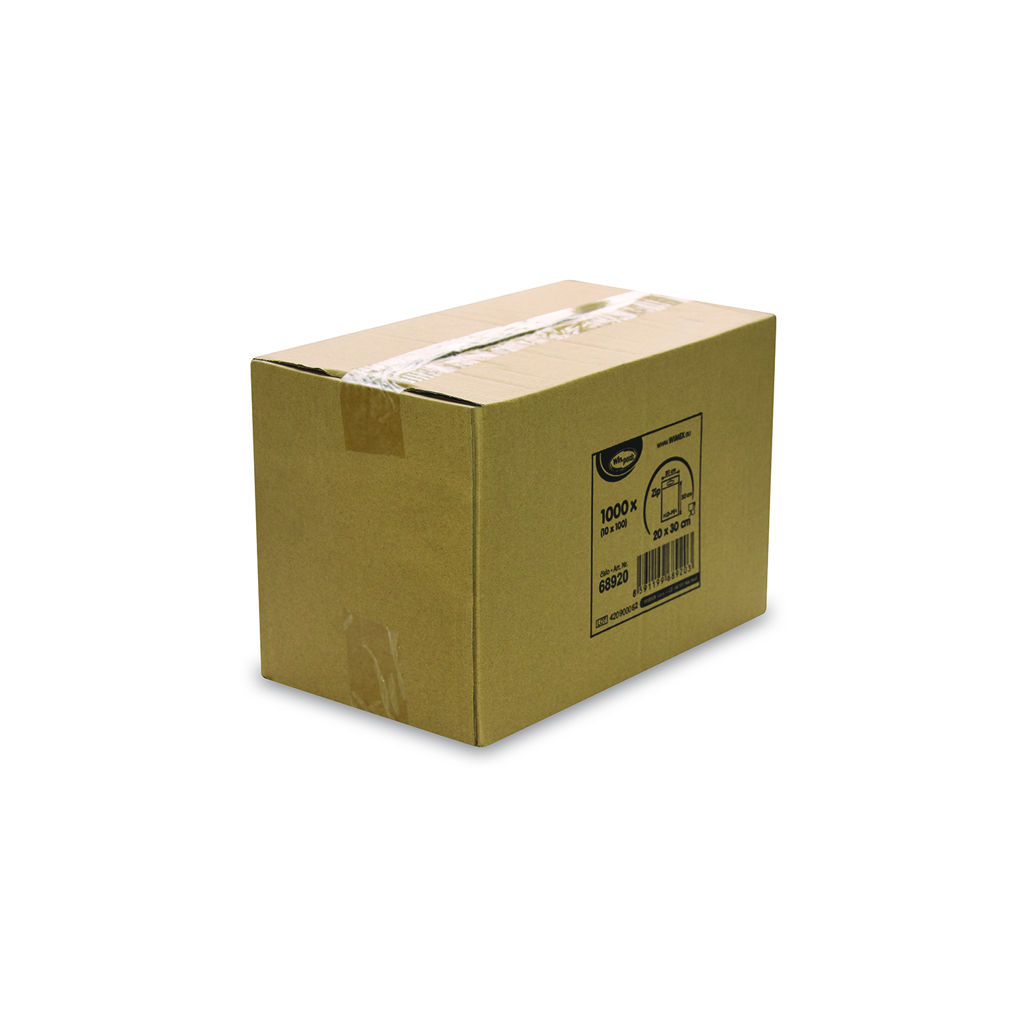 Schnellverschlussbeutel LDPE transparent 20 x 30 cm, Packung mit 1000 Stück