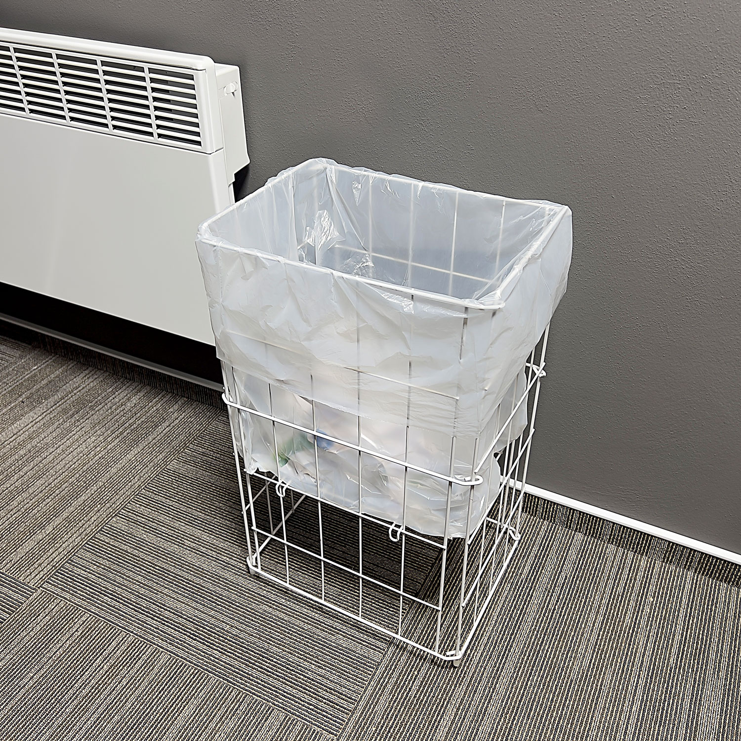 Papierkorb aus Metall, faltbar, weiss, 50 L, Packung mit 1 Stück