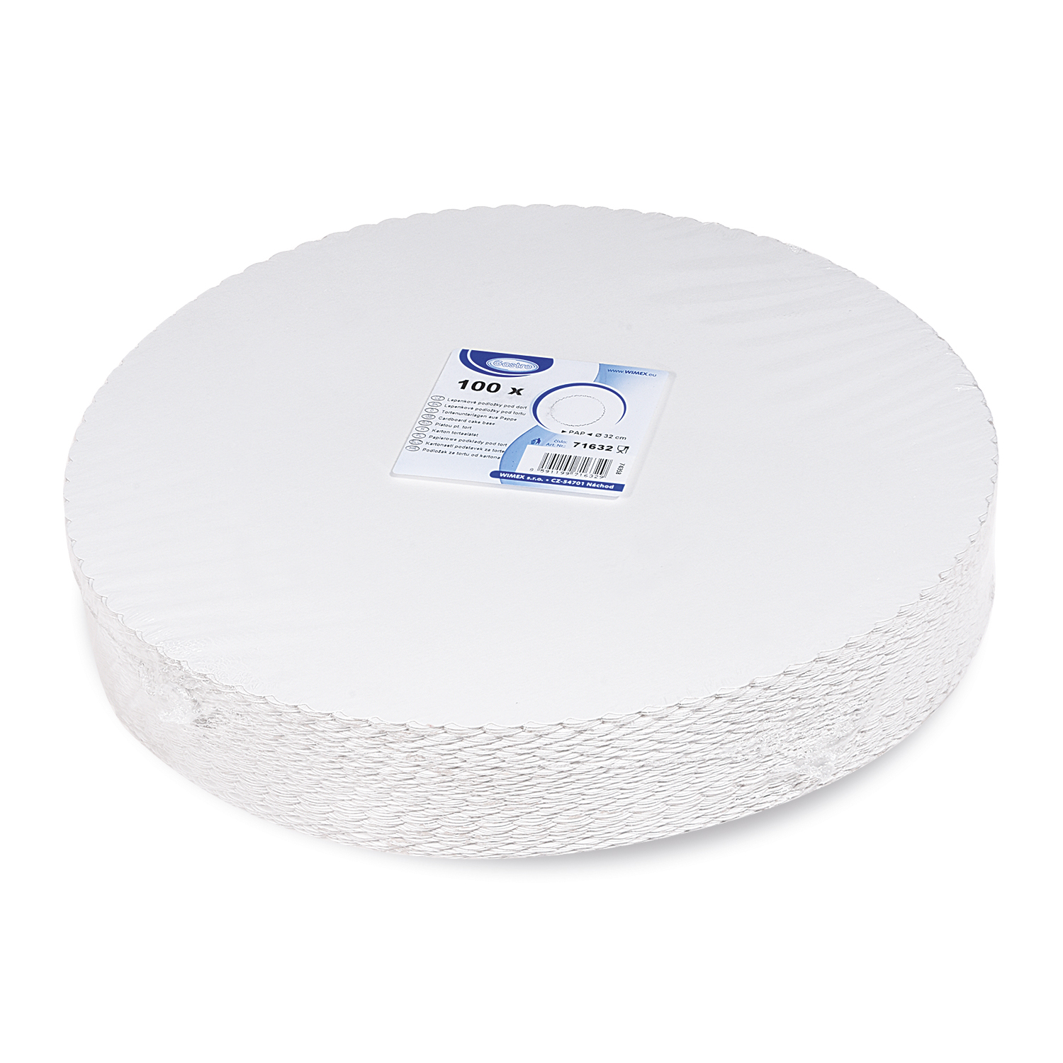 Tortenunterlage aus Pappe FSC Mix weiss Ø 32 cm, Packung mit 100 Stück