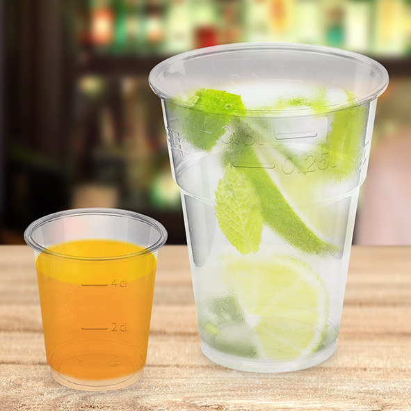 Trinkbecher PLA klar Ø 84 mm 0,3 l, Packung mit 10 Stück