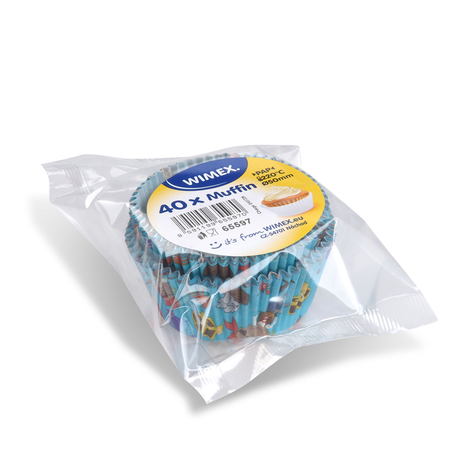 Gebäckkapsel aus PAP Pirat, Ø 50 x 30 mm, Packung mit 40 Stück