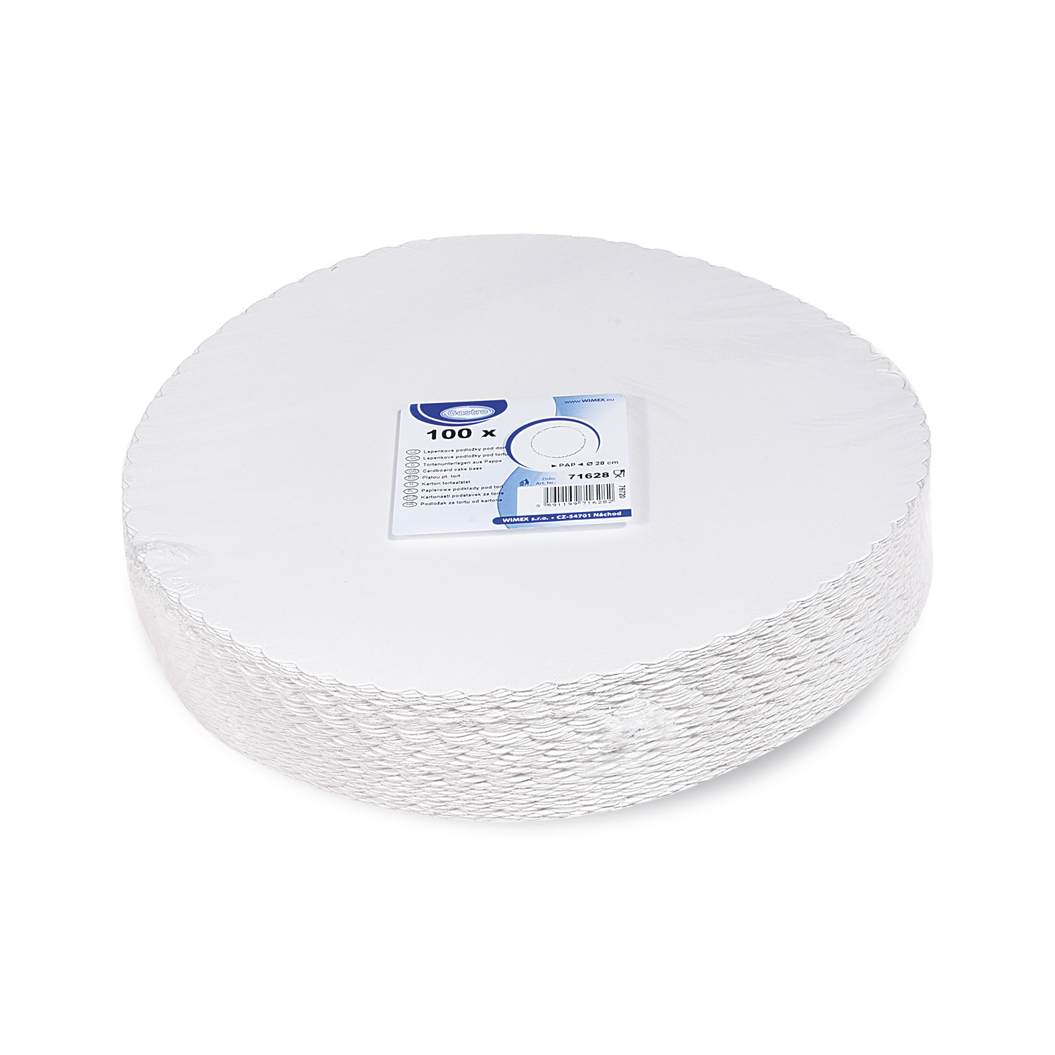 Tortenunterlage aus Pappe FSC Mix weiss Ø 28 cm, Packung mit 100 Stück