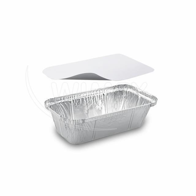 Alu-Schale eckig 720 ml 200 x 112 x 54 mm mit Deckel, Packung mit 5 Stück