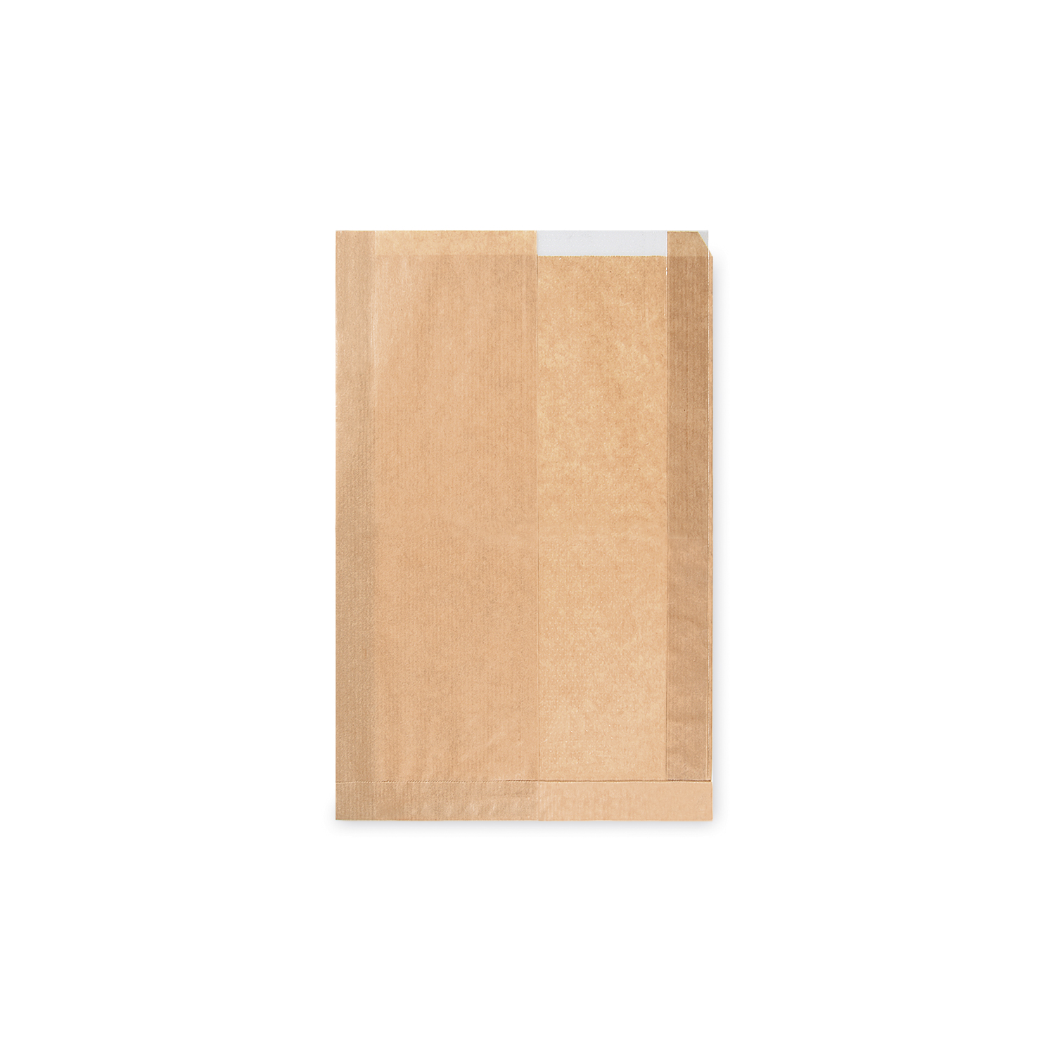 Papier Faltenbeutel mit Fenster PAP/PP braun 22+5 x 34 cm, Packung mit 1000 Stück