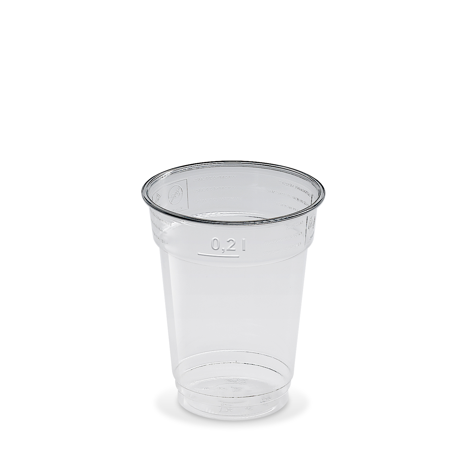Becher rPET glasklar Ø78 mm 0,2 L, Packung mit 50 Stück