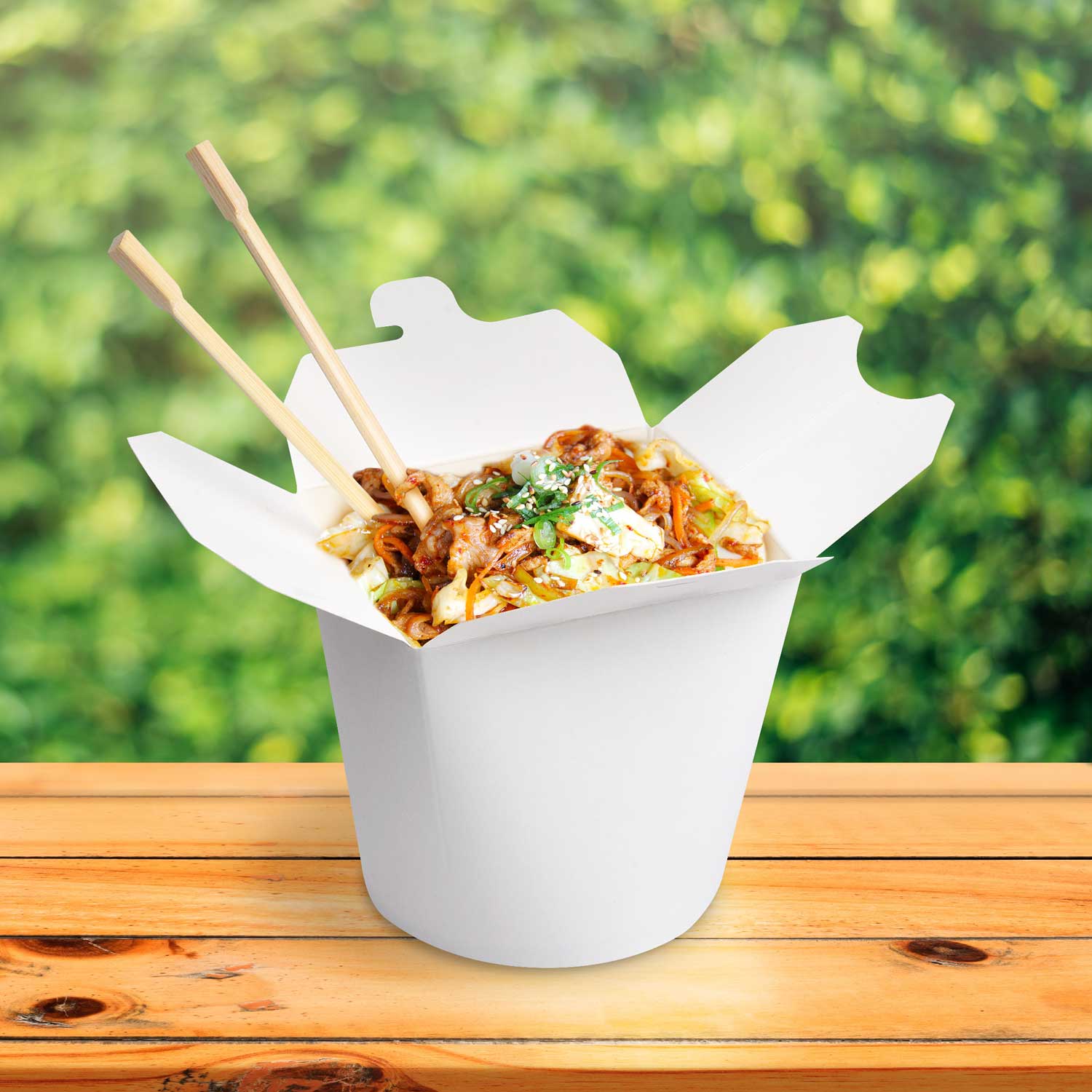Food Box Asia aus PAP FSC Mix/PE weiss 750 ml / 26 oz, Packung mit 50 Stück