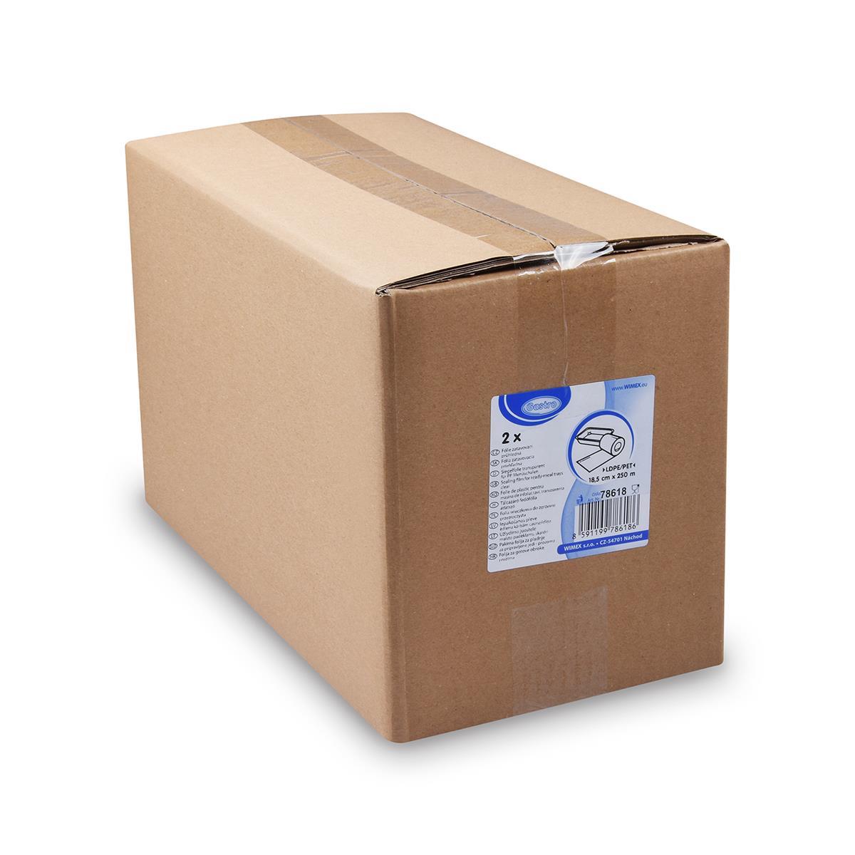 Siegelfolie LDPE/PET klar 185 mm x 250 m, Packung mit 2 Rollen