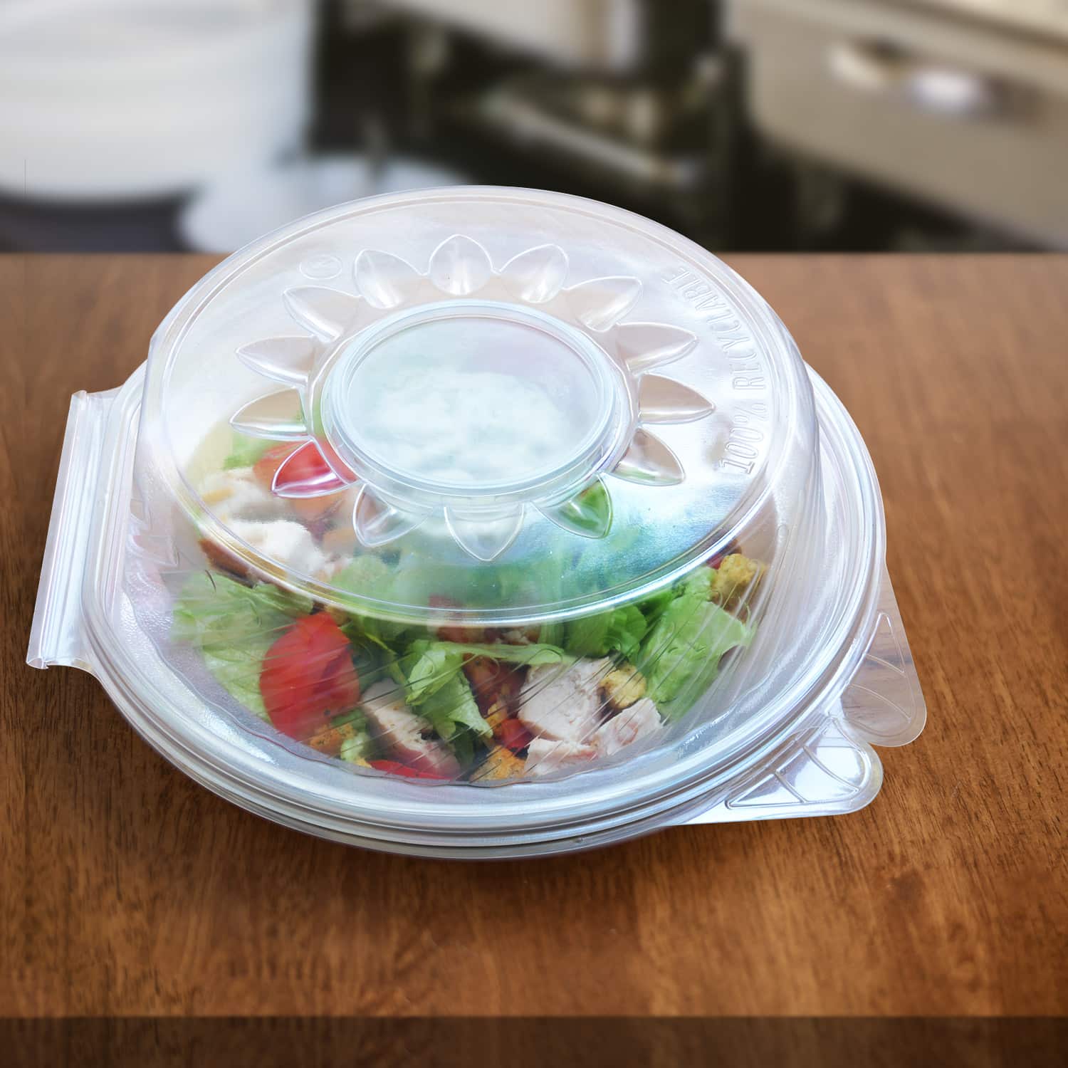 Salatschale aus PP klar 1600 ml Ø 215 x 81 mm, Packung à 25 Stück