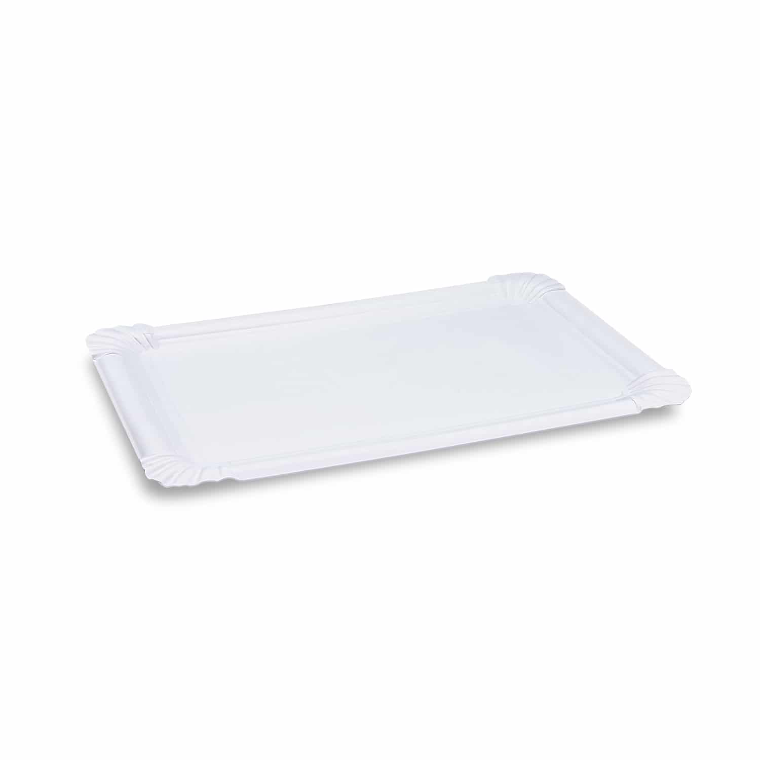 Pappteller aus Papier FSC Mix weiss 21 x 30 cm, Packung mit 125 Stück