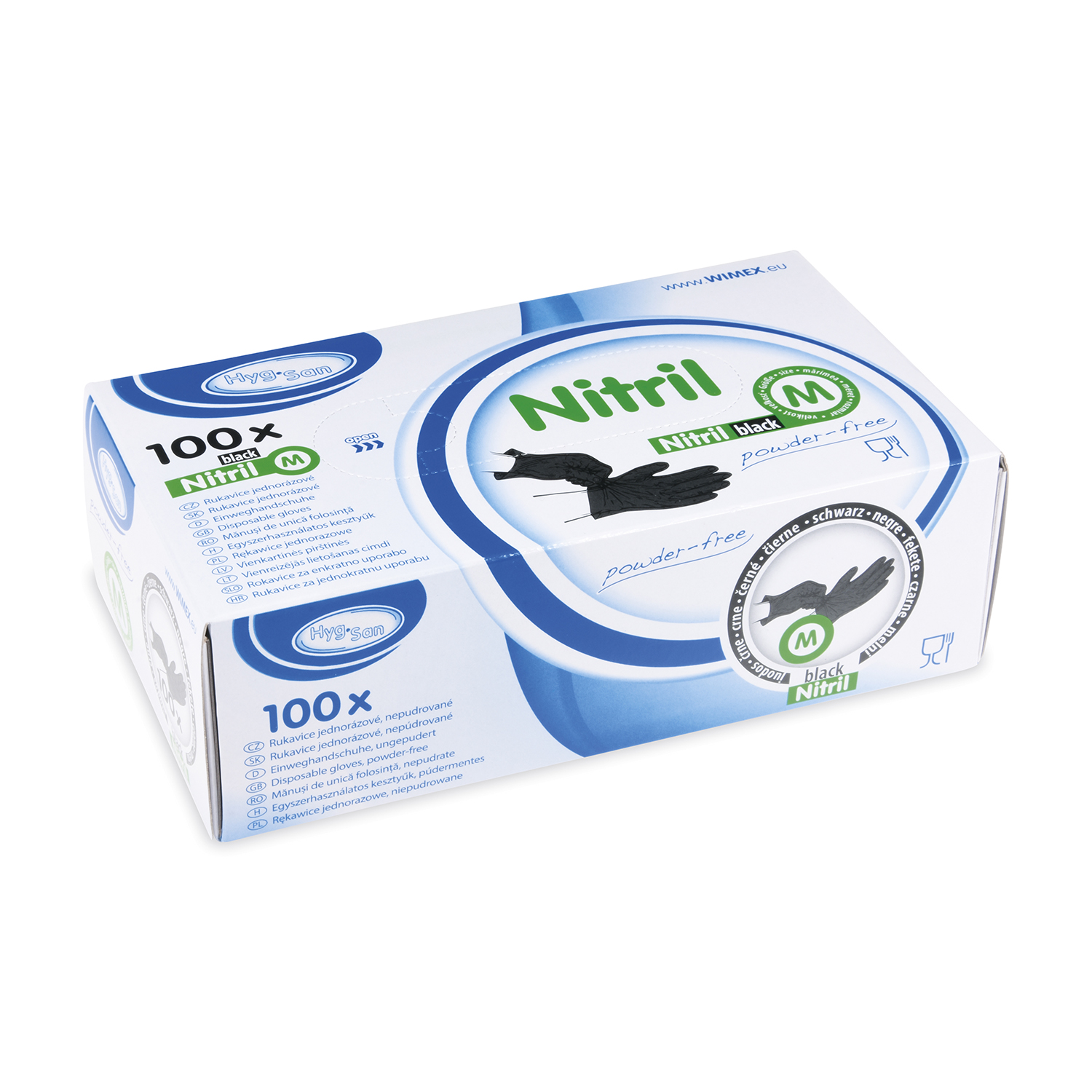 Nitrilhandschuhe ungepudert schwarz Grösse M, Packung mit 100 Stück