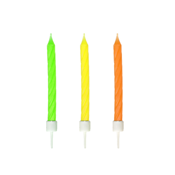 Geburtstagskerze mit Halter neon Ø5 x 60 mm Geburtstagskerze mit Halter neon Ø5 x 60 mm