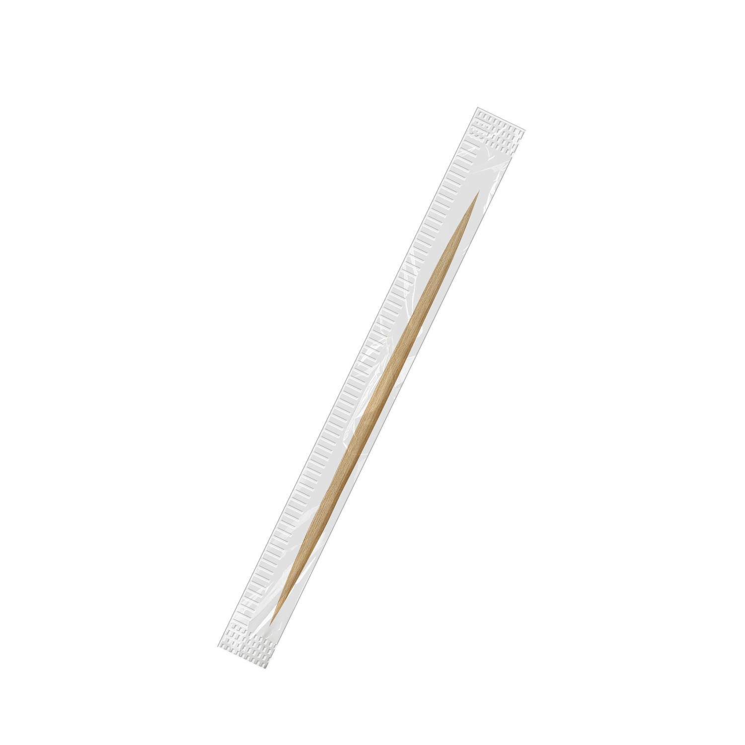 Zahnstocher aus Holz Ø2 x 65 mm einzeln in Cellophan verpackt Zahnstocher aus Holz Ø2 x 65 mm einzeln in Cellophan verpackt