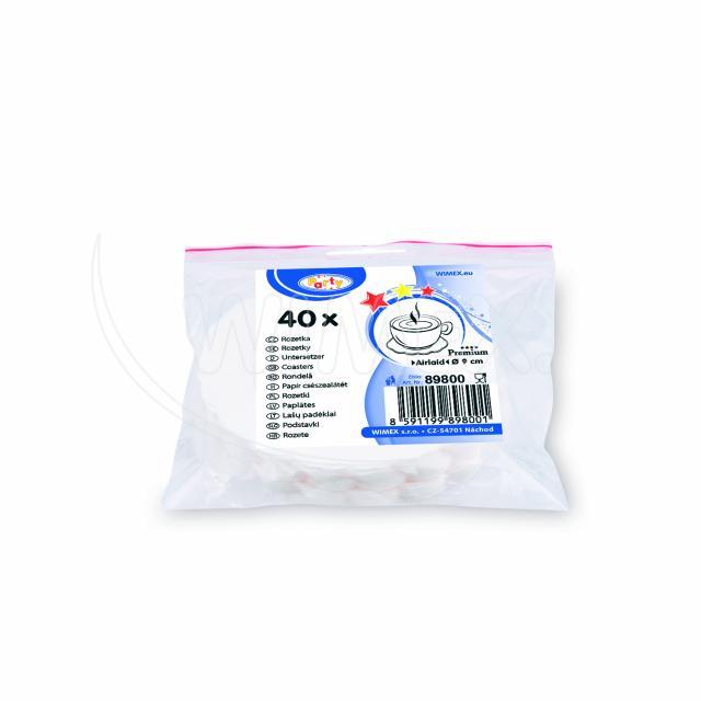 Untersetzer PAP Airlaid FSC Mix weiss Ø 9 cm, Packung mit 40 Stück